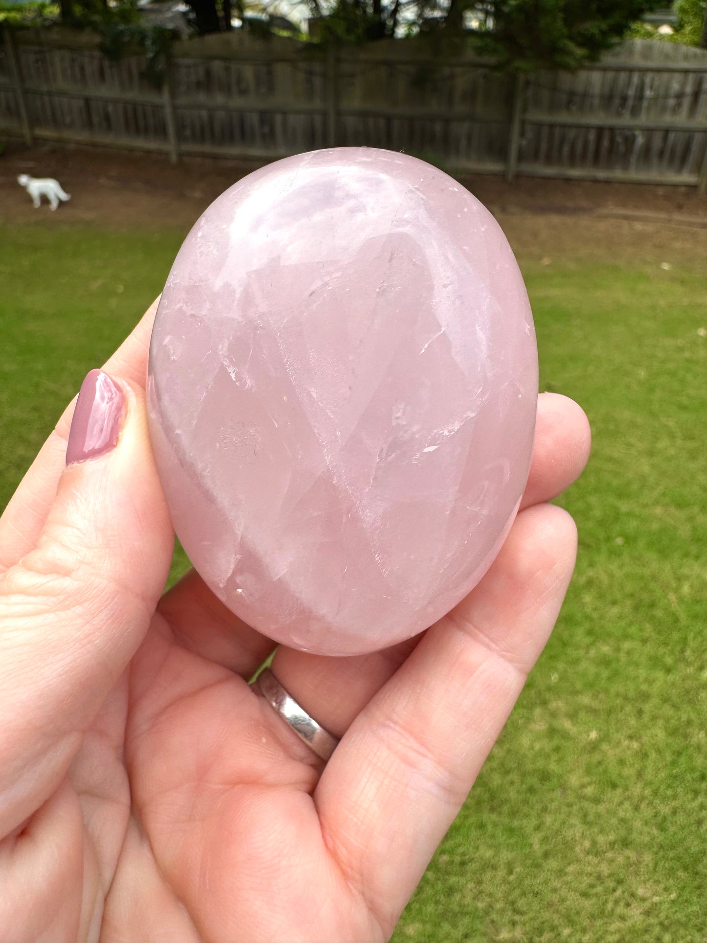 Pink Rose Quartz Palm Stone