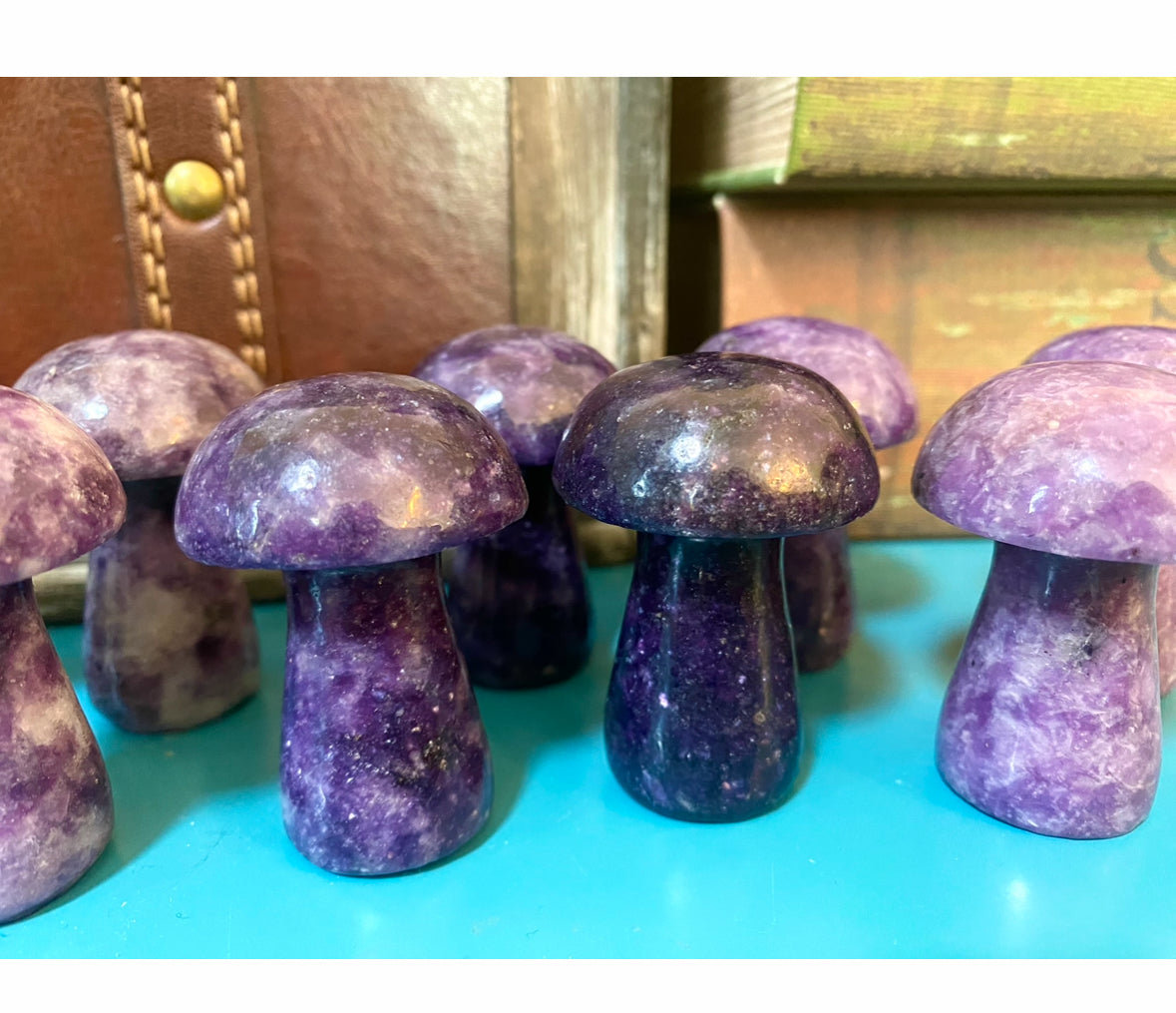 Lepidolite Mushroom Carvings 2” Tall