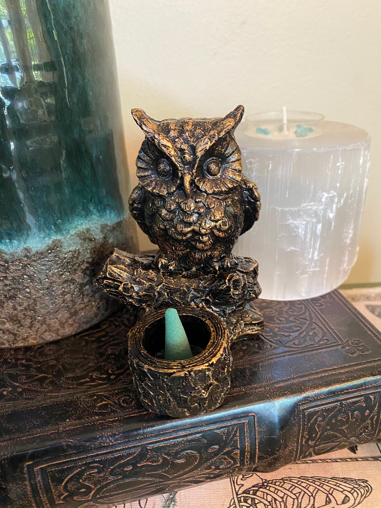 Owl Incense Holder Candle Holder