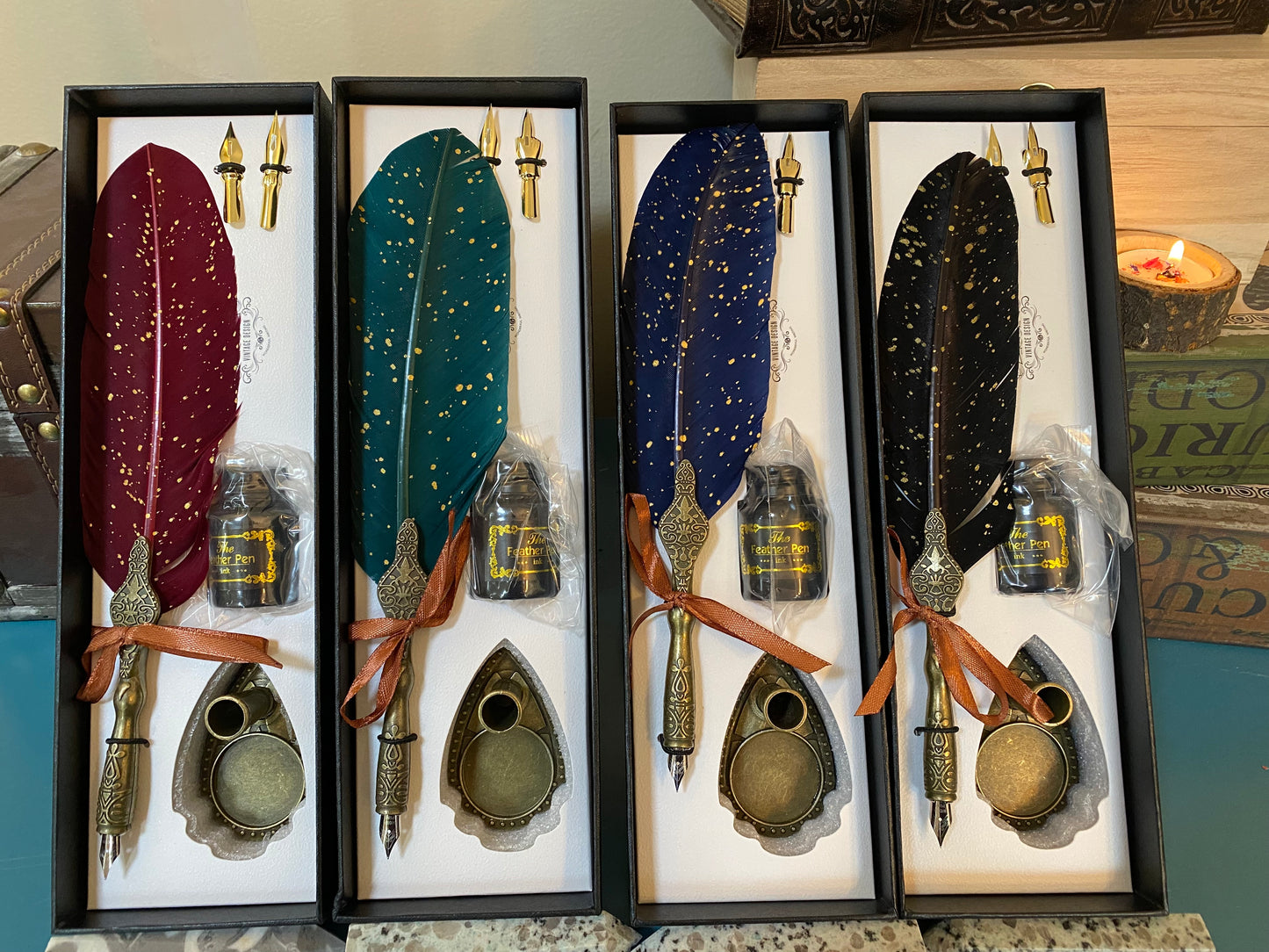 Feather Pen and Ink Calligraphy Set Free Gift Wrap