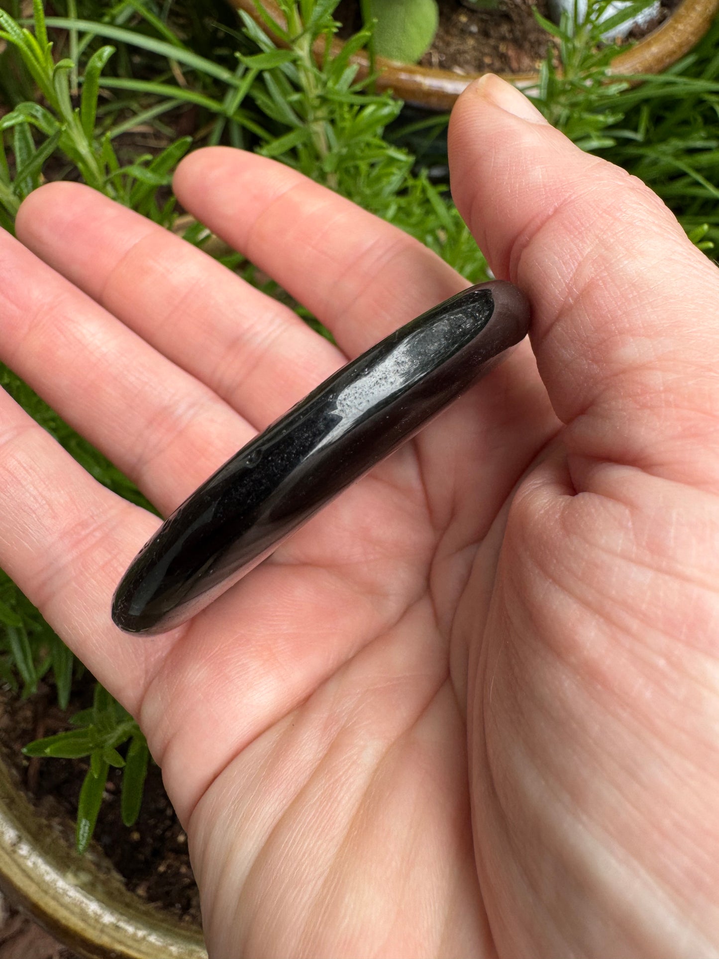 Silver Obsidian Moon with Fairy Carving Free Gift