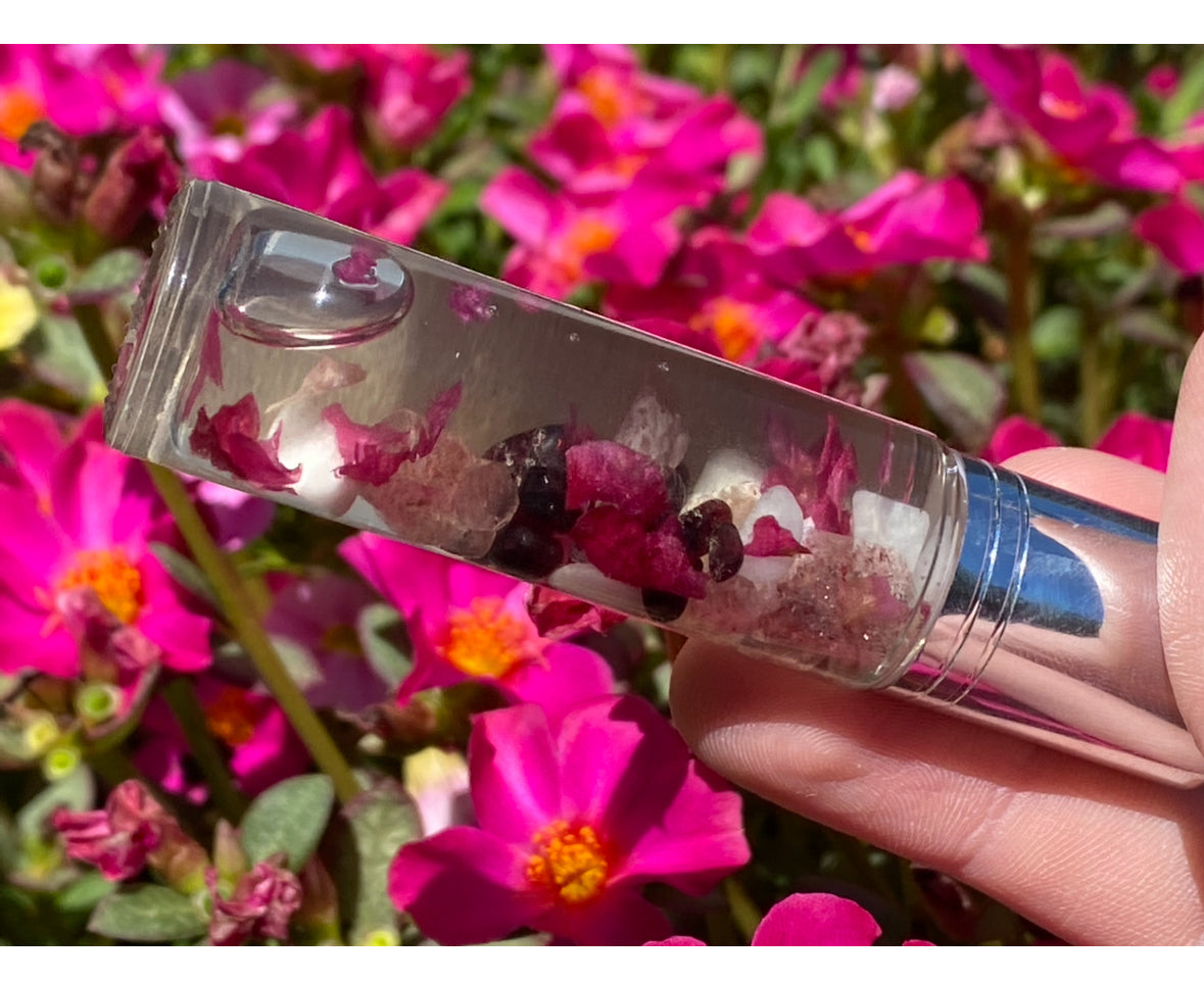 Strawberry Moon Perfume Oil Crystal Infused Perfume Summer Scent Wicca