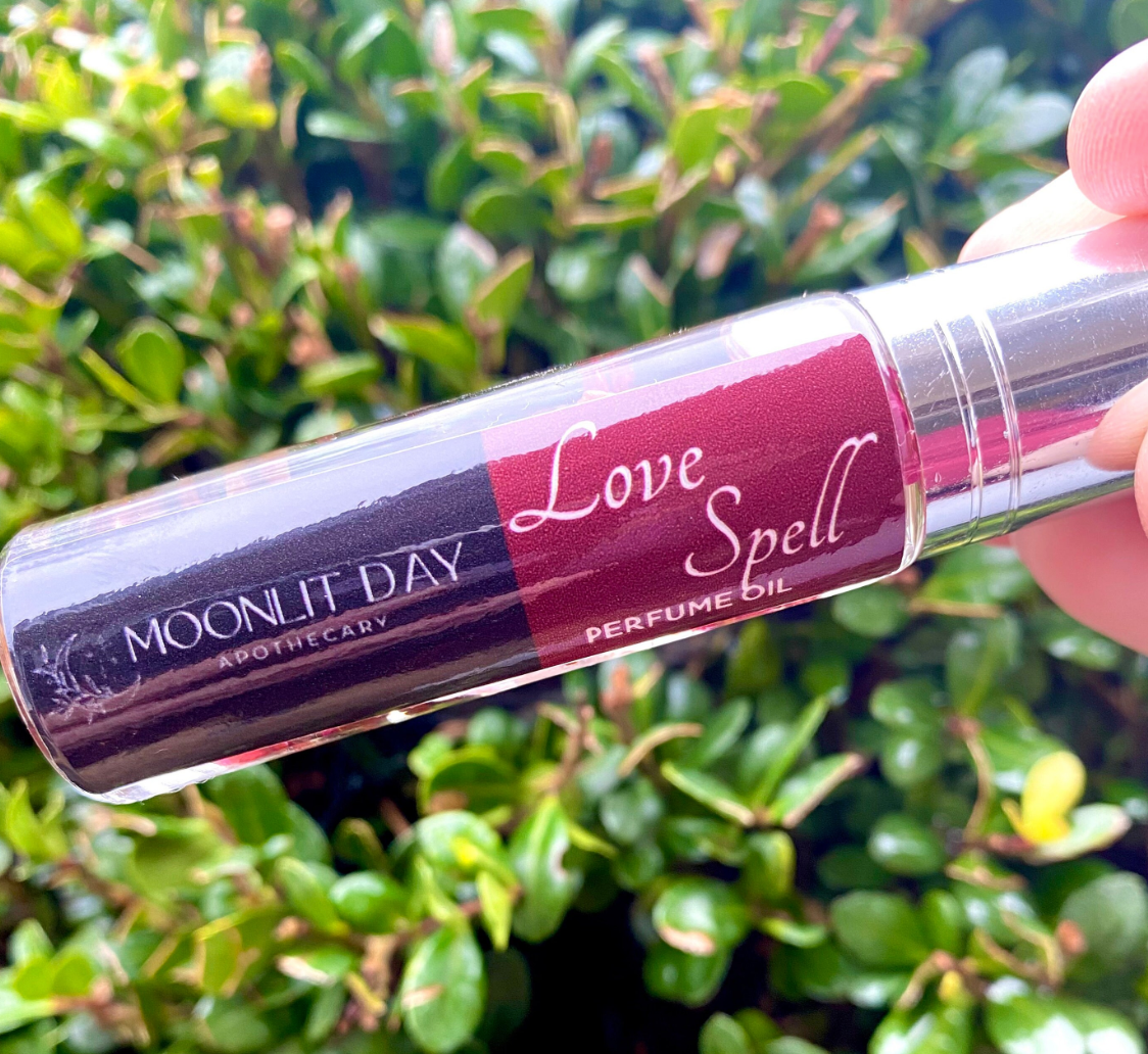 Love Spell Organic Perfume Oil Siren Potion Attraction Oil Crystal Infused Aromatherapy Essential Oils Magic Wicca Witchcraft Free Gift Wrap