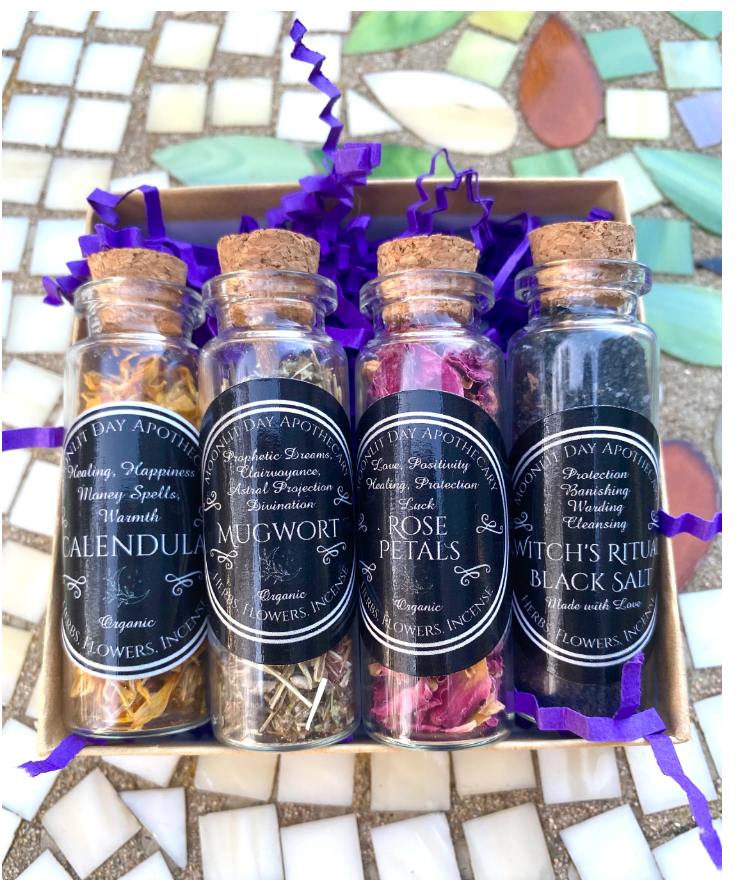 Witchcraft Herb Bottles Apothecary Herbs Organic Free Gift Wrap Magic Herb Jars 15ml Witch herbs