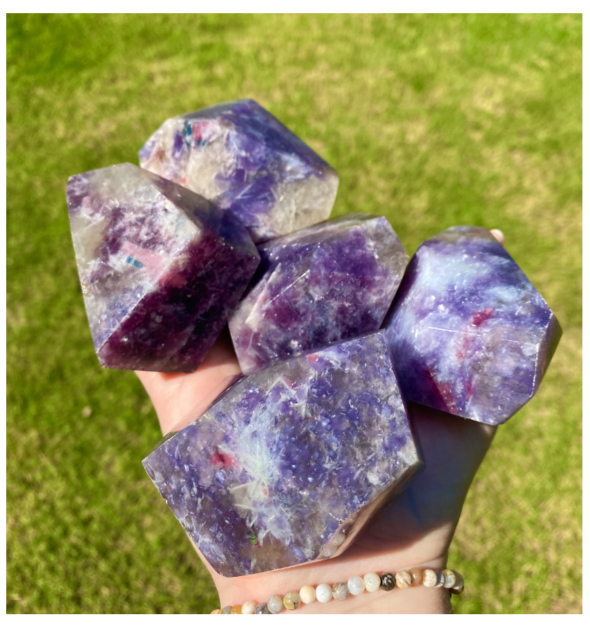 Unicorn Stone Polished Free Forms Large Crystals Purple Lepidolite, Smokey Quartz, Pink Tourmaline Free Gift Wrap You Choose Crystal