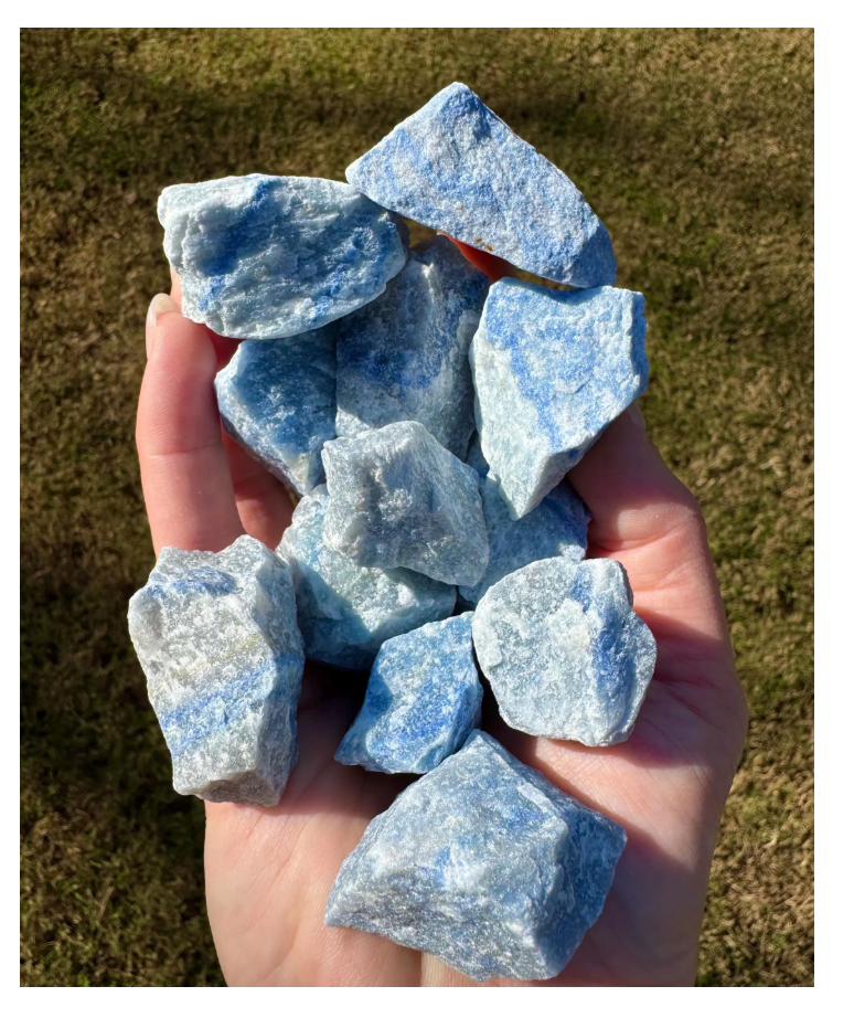 Blue Quartz 1.5”-2” Blue Raw Natural Stone Crystal Free Gift Wrap