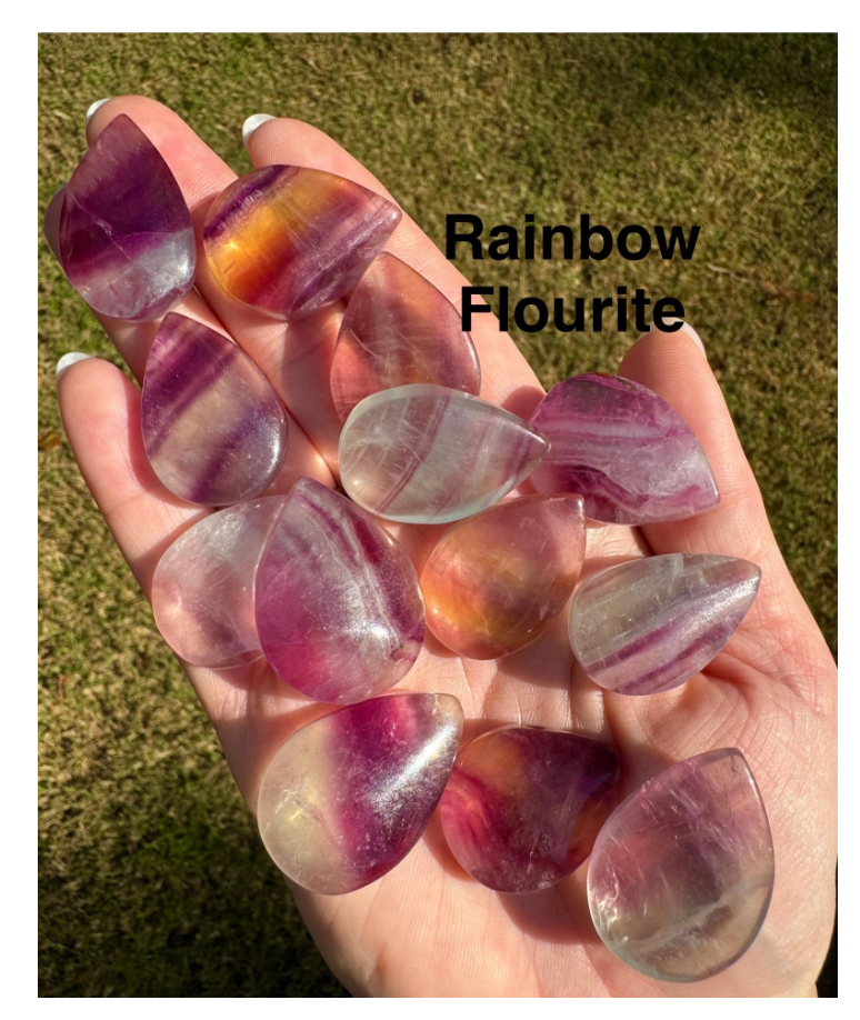 Fluorite Raindrops Teardrops Free Gift Wrap Pocket Stone