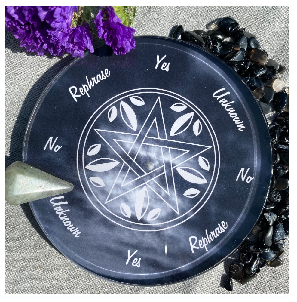 Divining Boards Pendulum Boards Divination Witch Tools Wicca Magic Intuition 4" Round Boards Resin Fortune Telling Intuition Free Gift Wrap