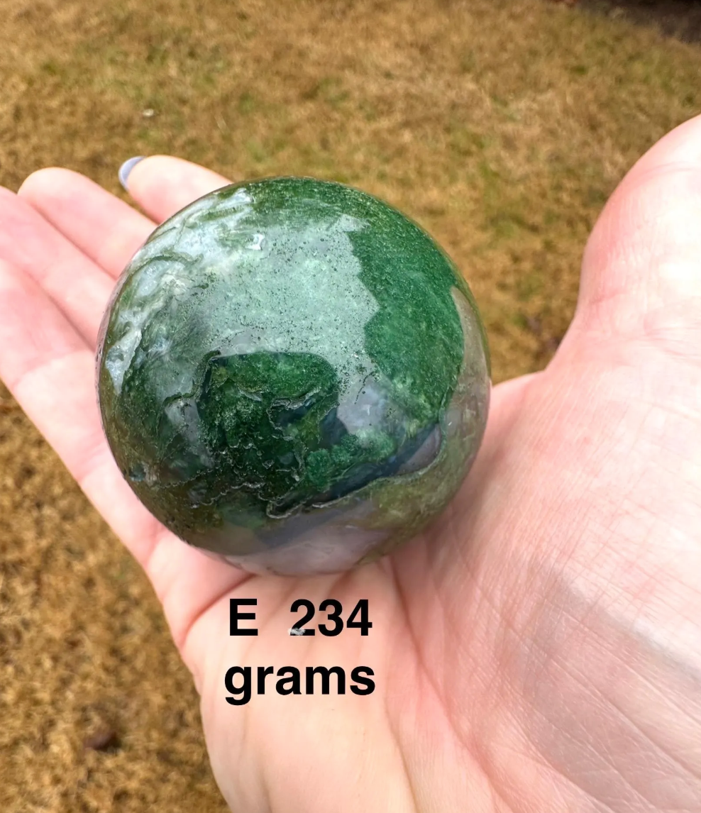 Moss Agate Spheres Crystal Carving High Quality Carved Stone 2"-3”. Green Stone Free Gift Wrap You Choose Free Holder Heart Chakra