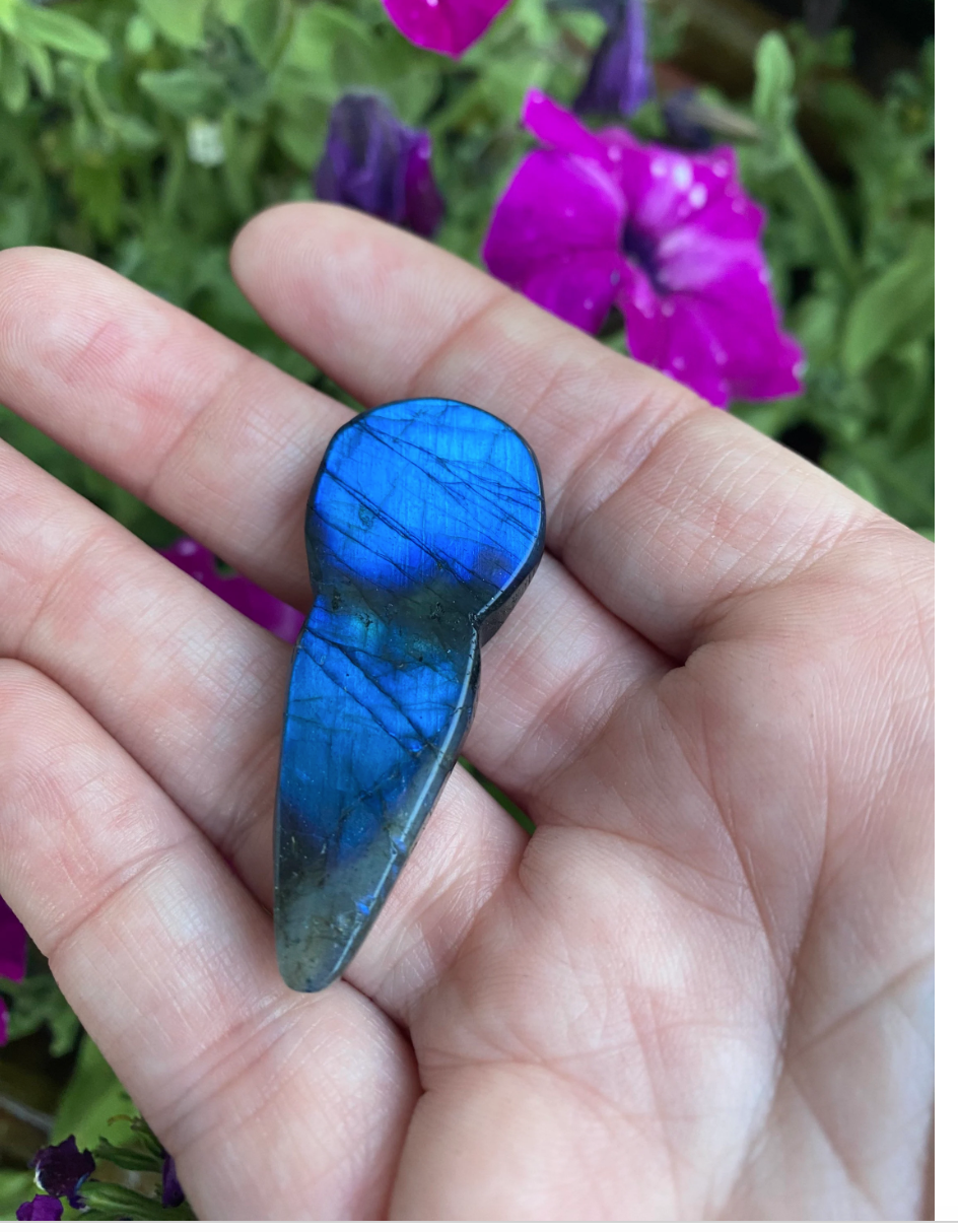 Flashy Labradorite Goddess Figure Fertility Goddess Figurine Intuition Divination Female Free Gift Wrap
