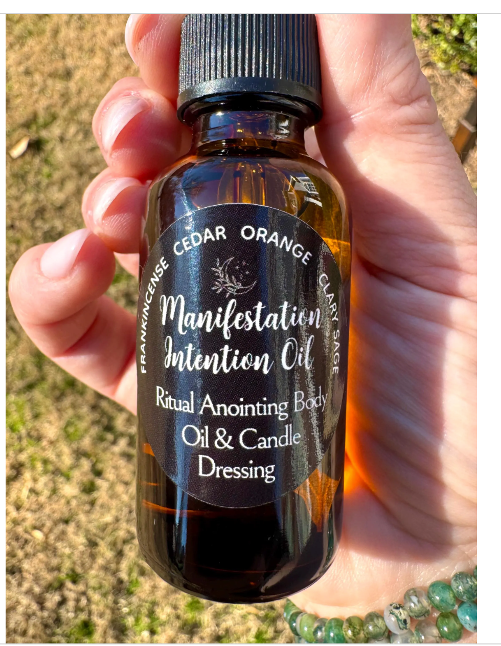 Manifestation Intention Oil Organic Ritual Oil for Candle Dressing and Body Anointing Small Gift Wicca Free Gift Wrap Witchcraft Supplies