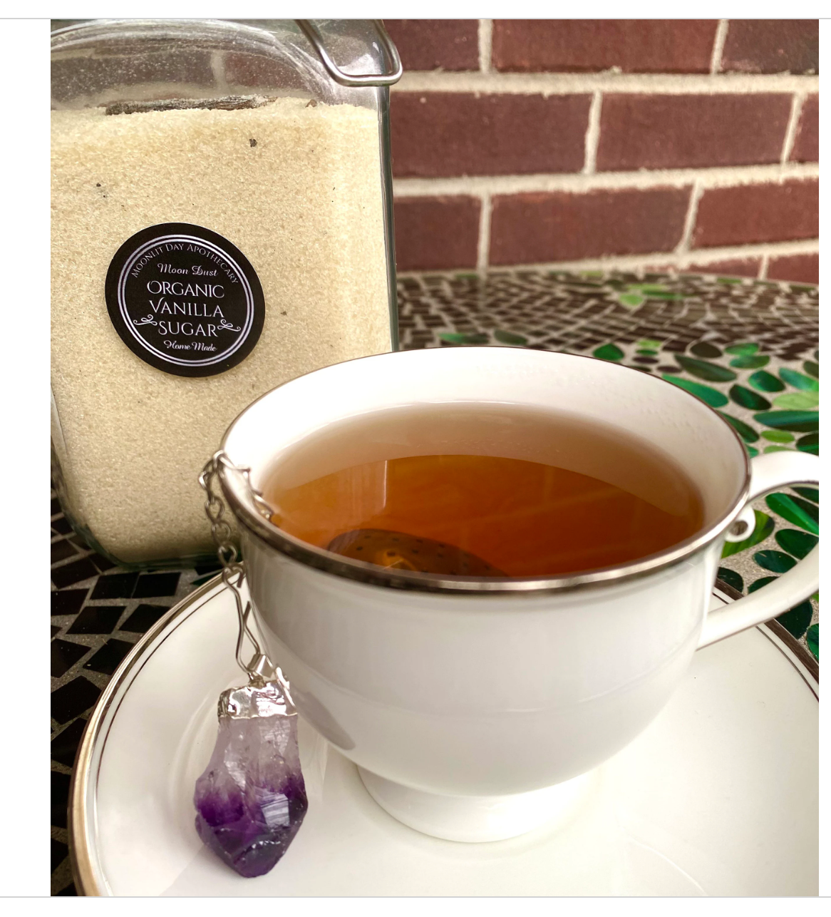 Crystal Tea Infuser Loose Leaf Tea Steeper Natural Raw Crystal Tea Ball Tea Lover Gift Present Free Gift Wrap Amethyst Citrine Silver