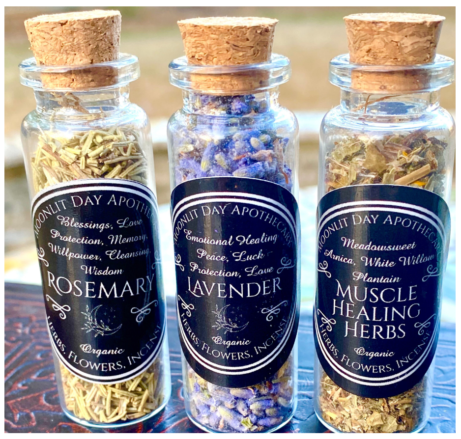 Witchcraft Herb Bottles Apothecary Herbs Organic Free Gift Wrap Magic Herb Jars 15ml Witch herbs