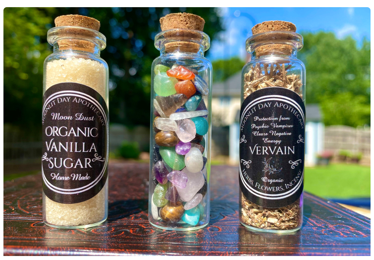 Witchcraft Herb Bottles Apothecary Herbs Organic Free Gift Wrap Magic Herb Jars 15ml Witch herbs