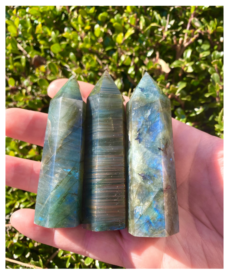 Flashy Labradorite Towers 3” Obelisks Free Gift Wrap Blue Stone Crystals
