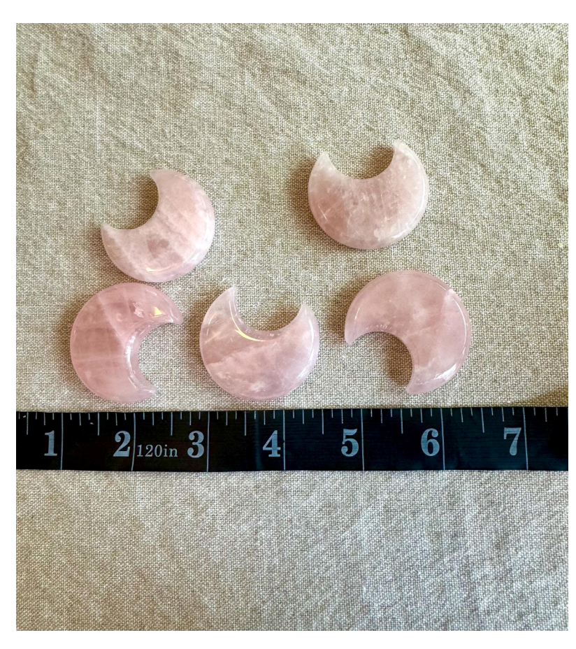 Rose Quartz Moon Carving Altar Tile Pocket Stone Free Gift Wrap