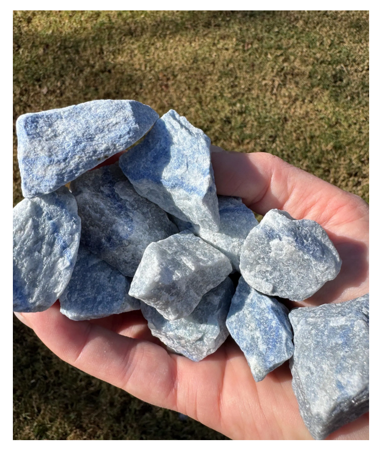 Blue Quartz 1.5”-2” Blue Raw Natural Stone Crystal Free Gift Wrap