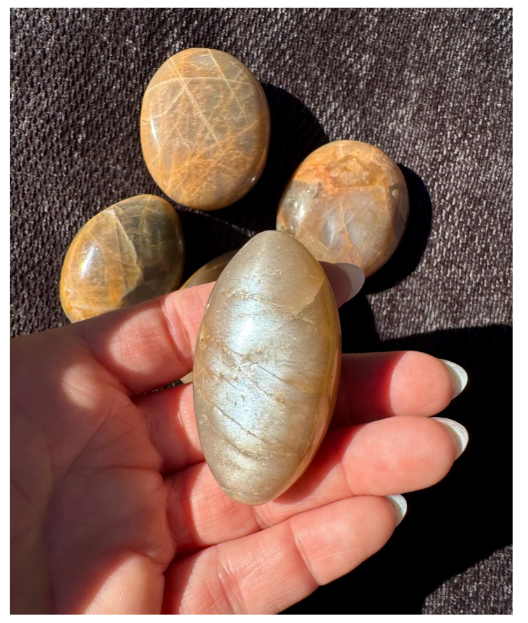 Shimmery Sunstone Palm Stones Free Gift Wrap