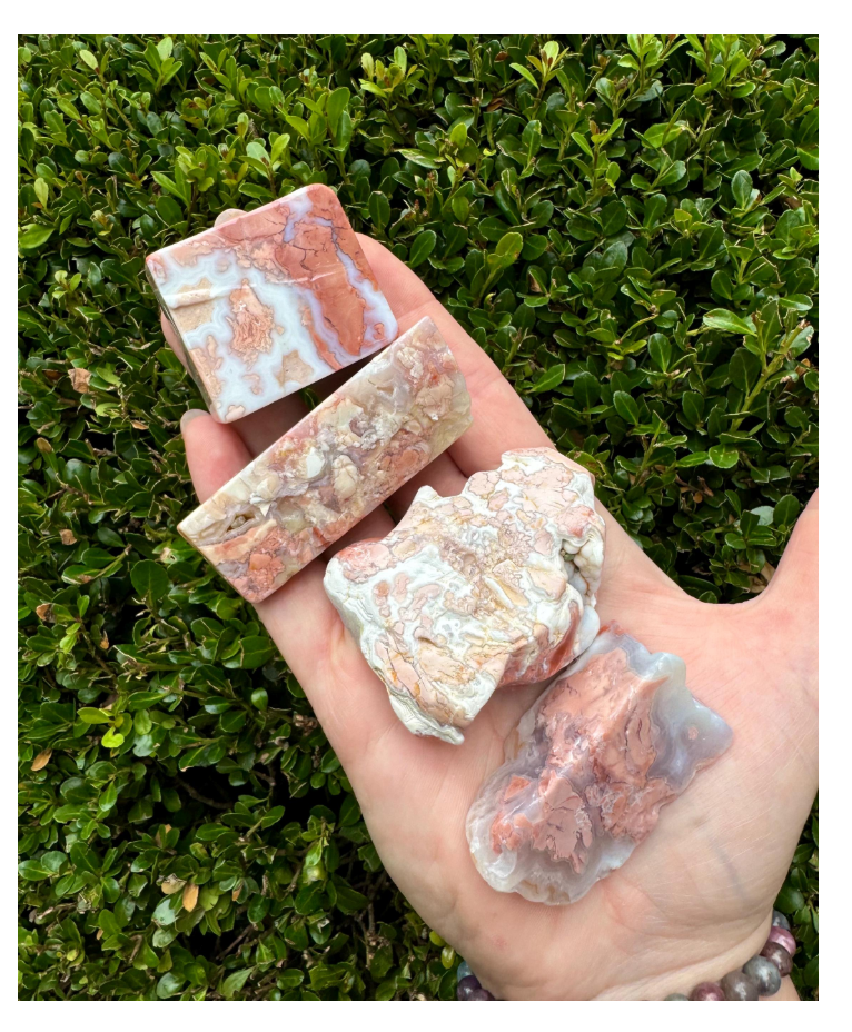 Pink Agate High Quality Polished Freeform Stones Crystals Specimens Free Gift Wrap