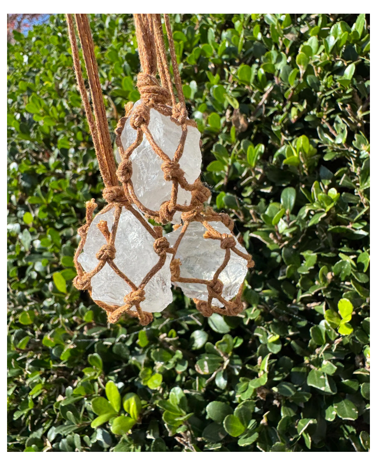 Raw Clear Quartz Crystal Pendant Natural Stone Necklace Braided Adjustable Cord Free Gift Wrap