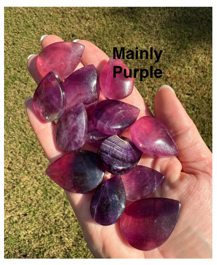 Fluorite Raindrops Teardrops Free Gift Wrap Pocket Stone
