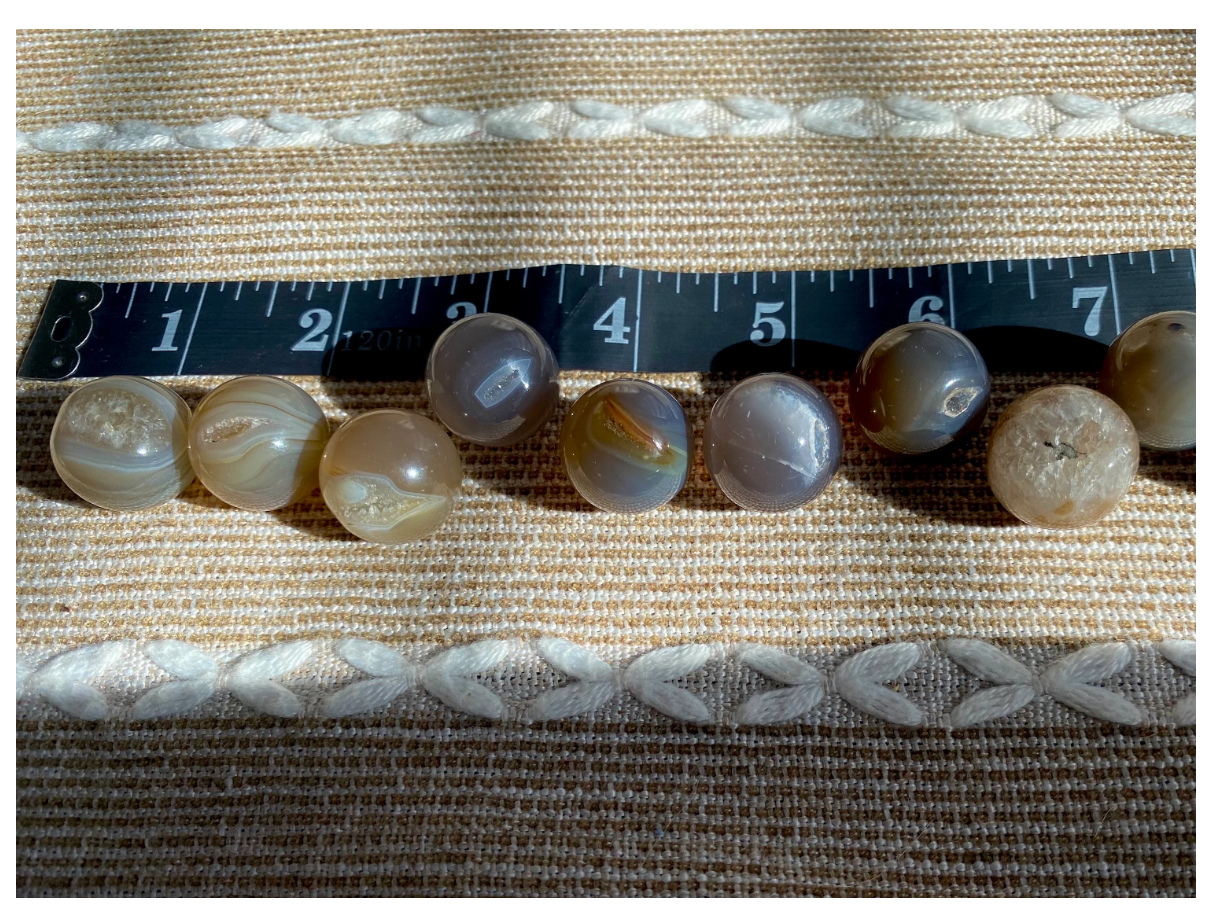 Natural Druzy Agate Spheres Orb .75” Round Free Gift Wrap Highly Polished