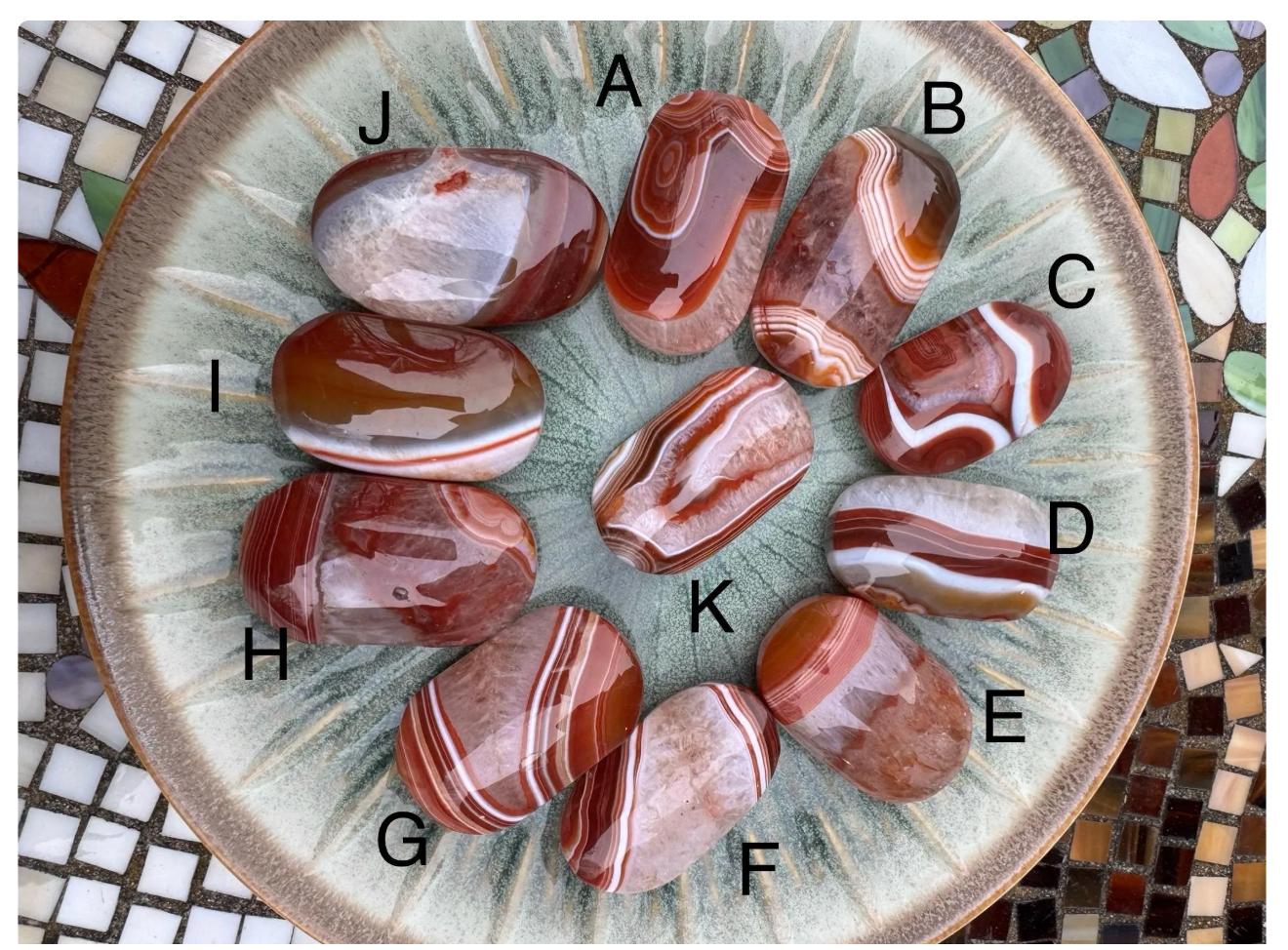 Beautiful Large Carnelian mixed w/ Quartz Palm Stones Free Gift Wrap