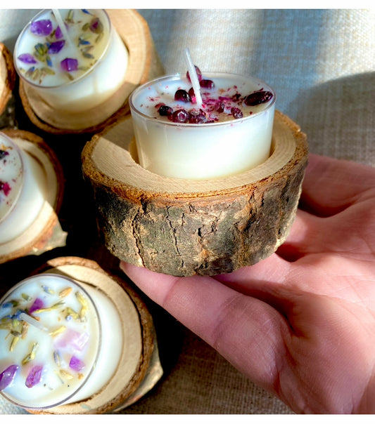 2-pack Wood Tea Light Holders Free Gift Wrap