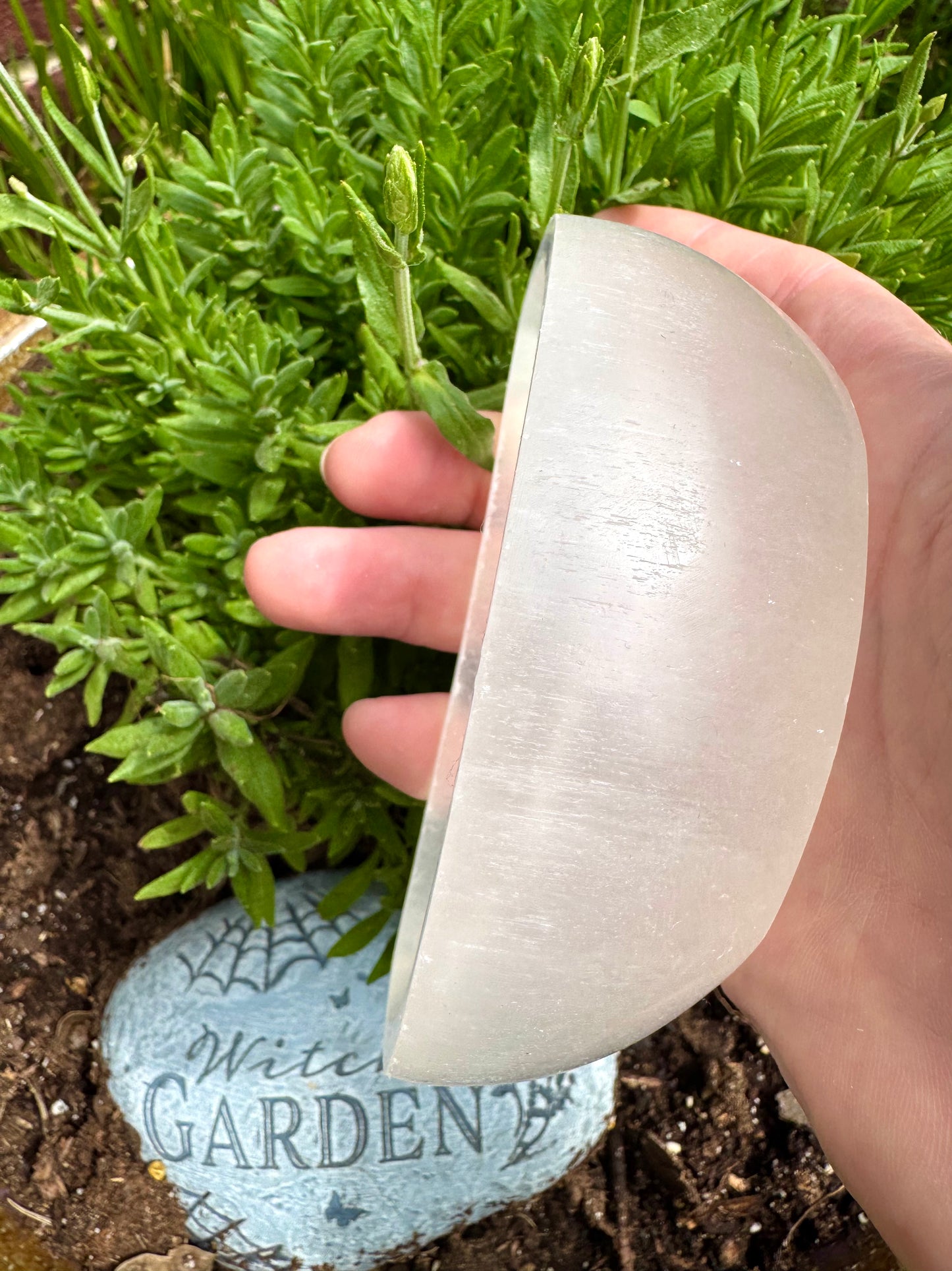 Selenite Moon Bowl 4”