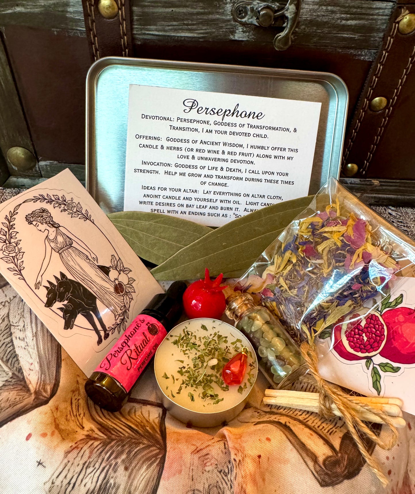 Persephone Mini Altar Travel Tin