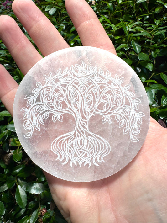 Selenite Plate Tree of Life