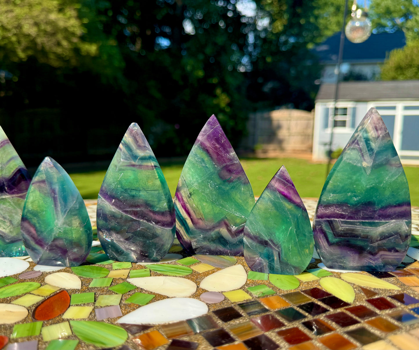Rainbow Fluorite Arrowheads