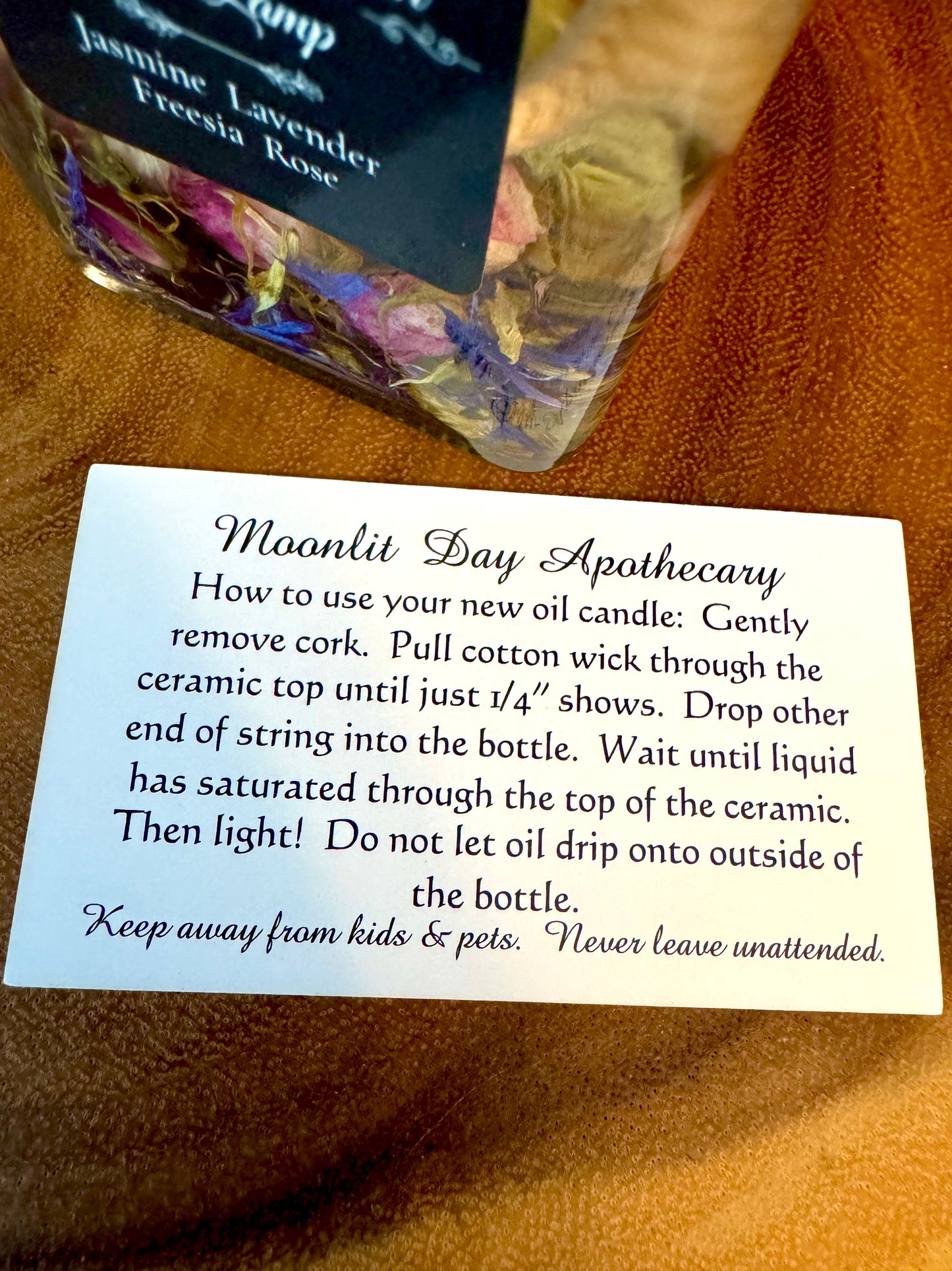 Enchanted Garden Oil Candle Naturally Scented Oil Lamp 8 oz.