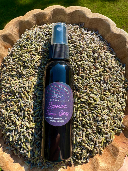 Lavender Pillow Mist Organic linen spray crystal infused room spray aromatherapy mist