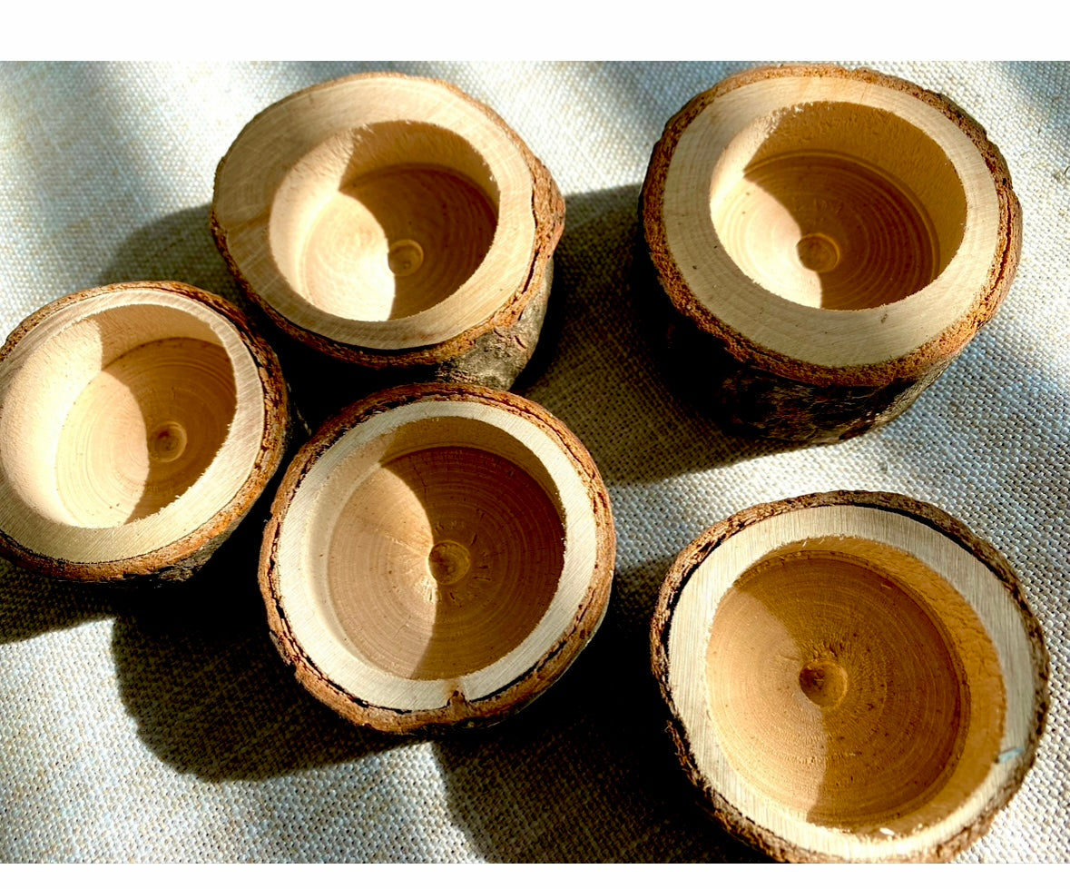 2-pack Wood Tea Light Holders Free Gift Wrap