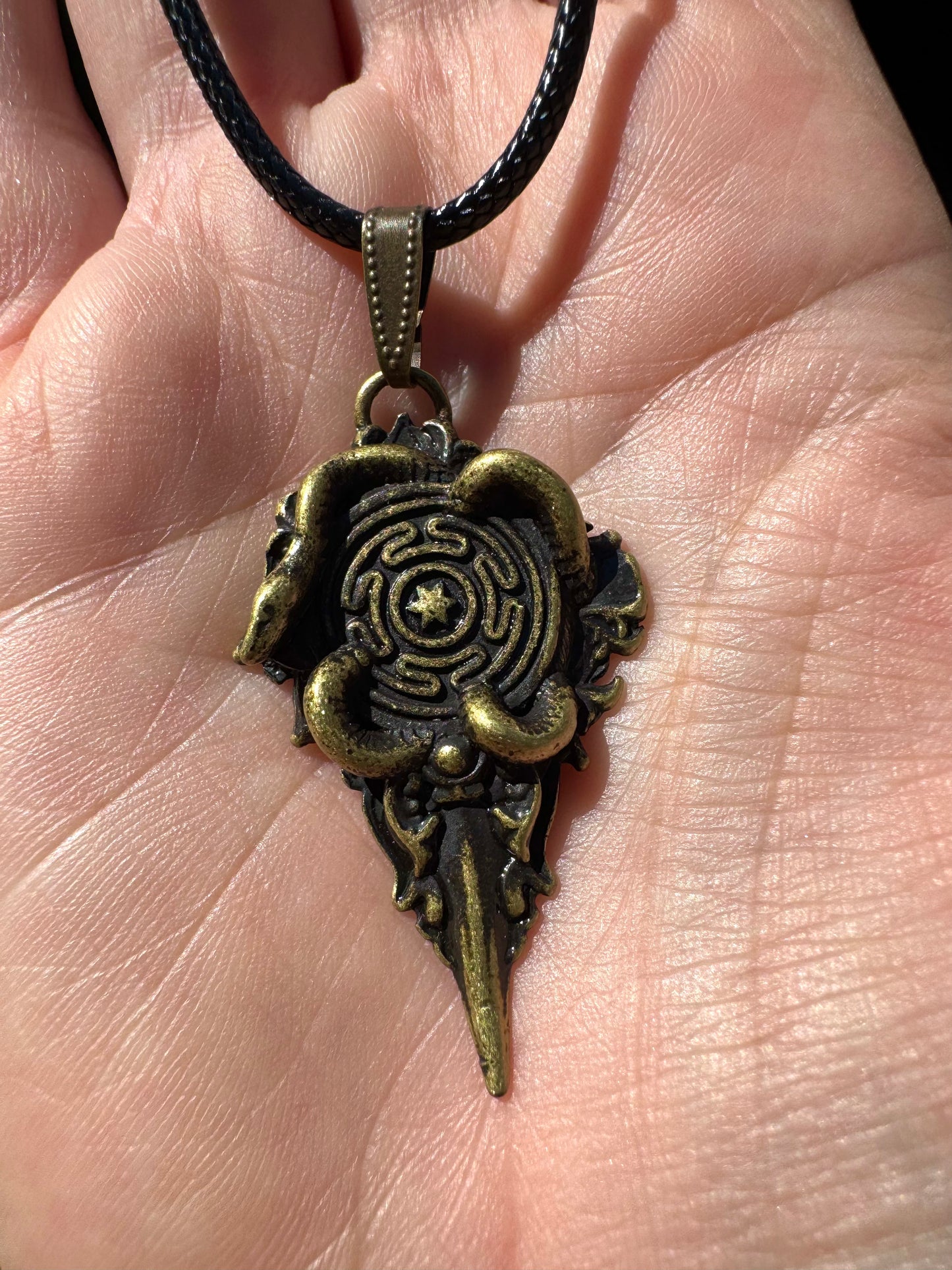 Hecate’s Wheel Pendant with Snake