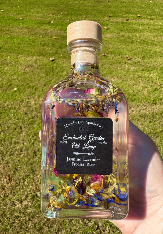 Enchanted Garden Oil Candle Naturally Scented Oil Lamp 8 oz.