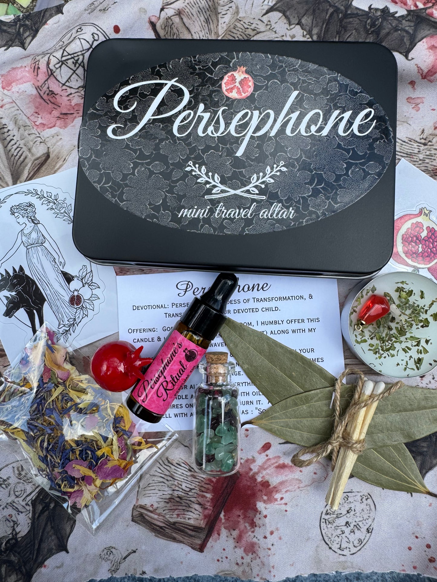 Persephone Mini Altar Travel Tin