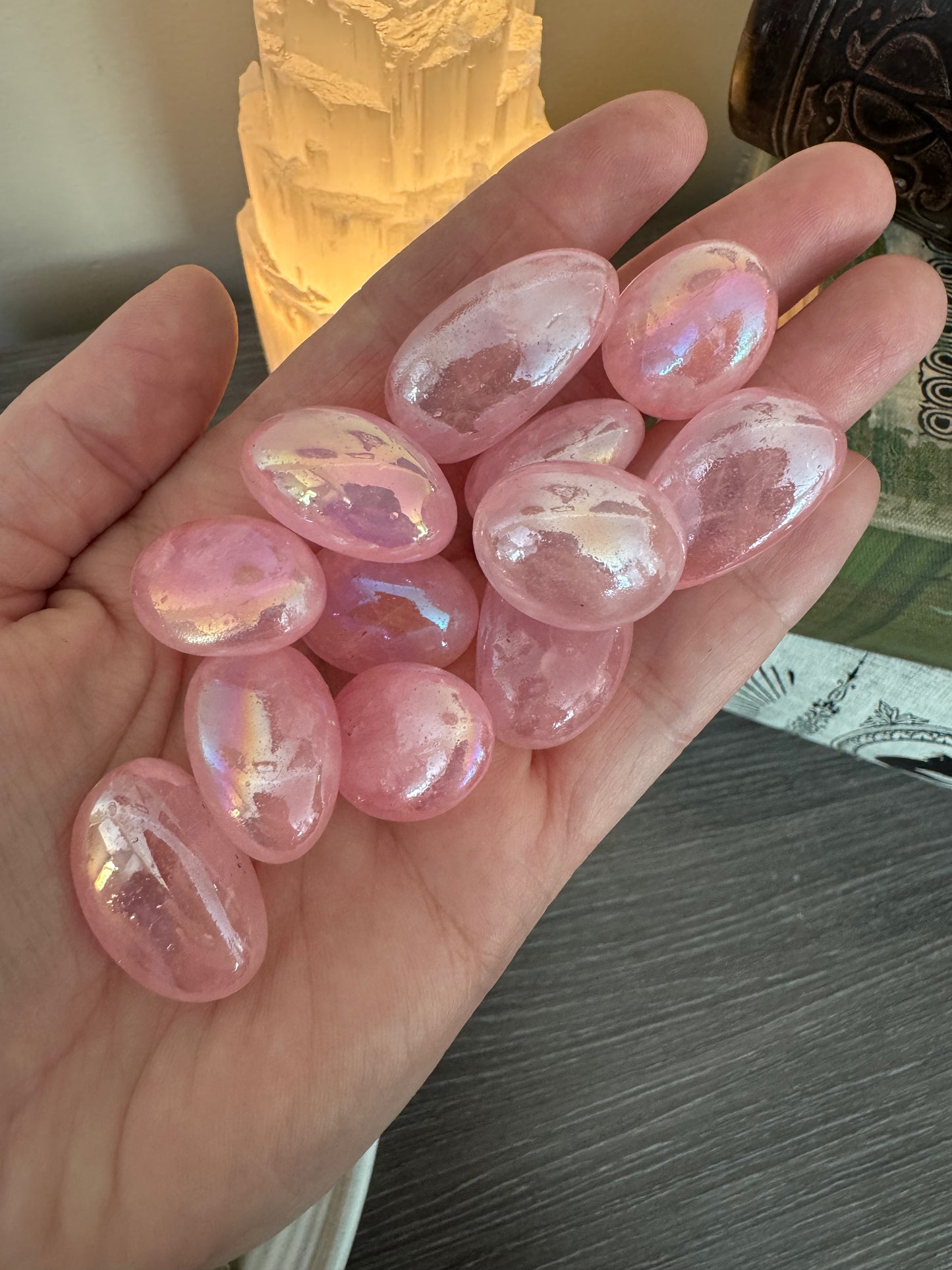 Pink Aura Rose Quartz 1”
