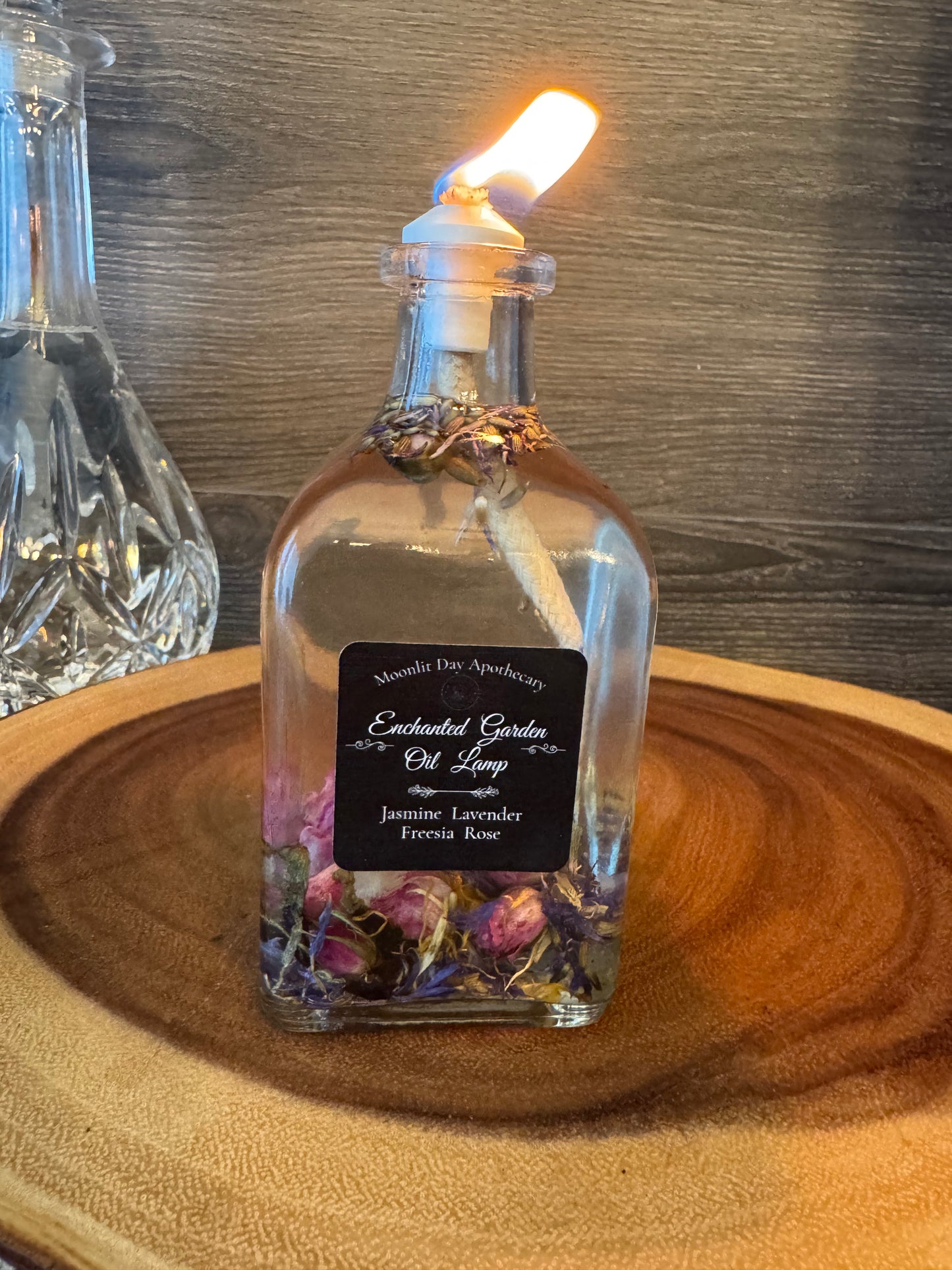 Enchanted Garden Oil Candle Naturally Scented Oil Lamp 8 oz.