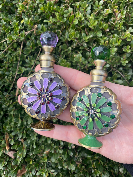 Bronze Vintage Style Flower Perfume Bottles 10 ml