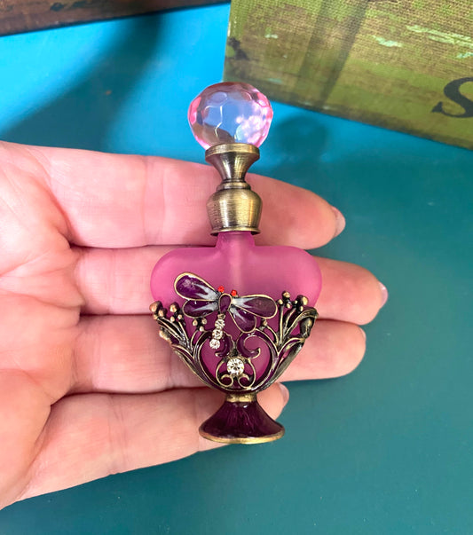 Purple Dragonfly Glass Perfume Bottle Free Gift Wrap 5 ml