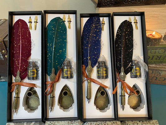 Feather Pen and Ink Calligraphy Set Free Gift Wrap