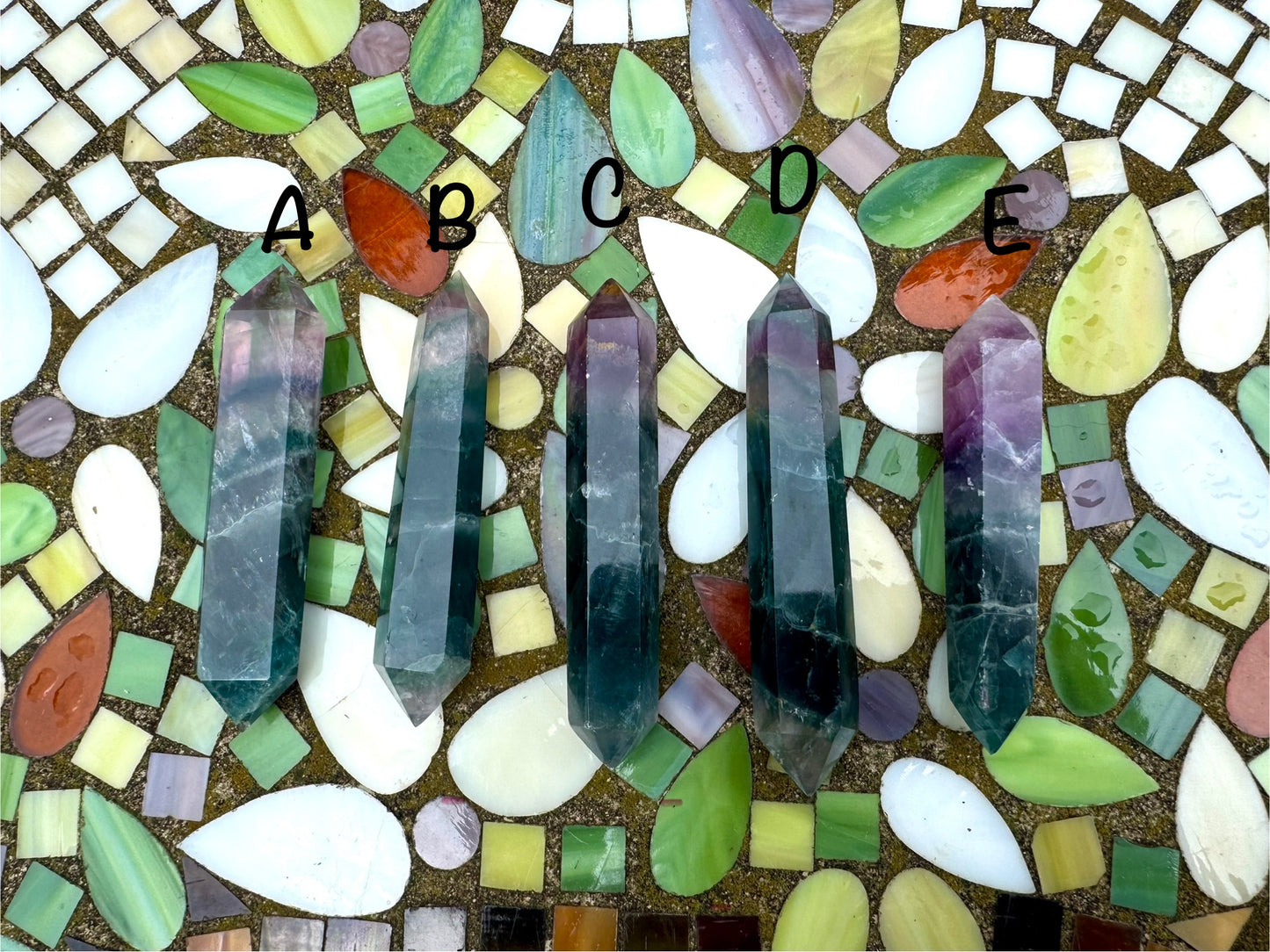 Rainbow Fluorite Double Terminated Wands Free Gift Wrap