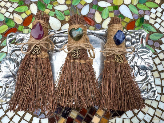 Handmade Cinnamon Besoms Witch Brooms Natural Crystals