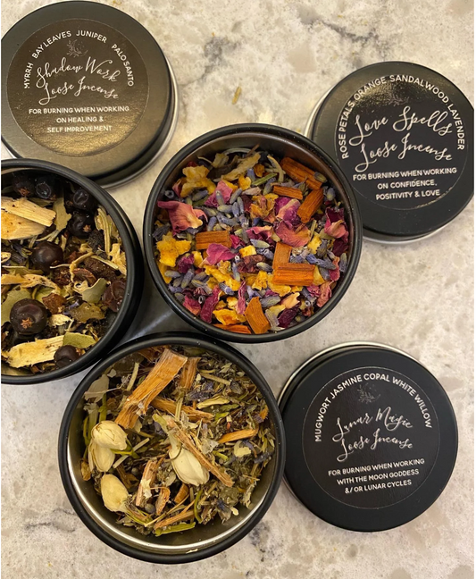 Loose Incense Blends, Shadow Work, Lunar Magic, Love Spells, Ritual, Intention, Moon, Meditation, Wicca, Handmade Witchcraft Free Gift Wrap