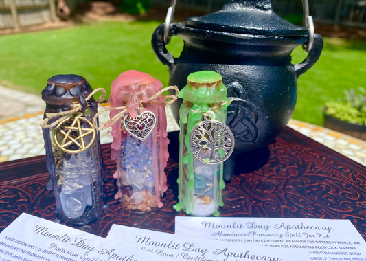 Spell Jar Kits Witchcraft Kit Spell Bottle Kit Love Confidence Protection Abundance Prosperity Witch Kits Candle Spells Free Gift Wrap