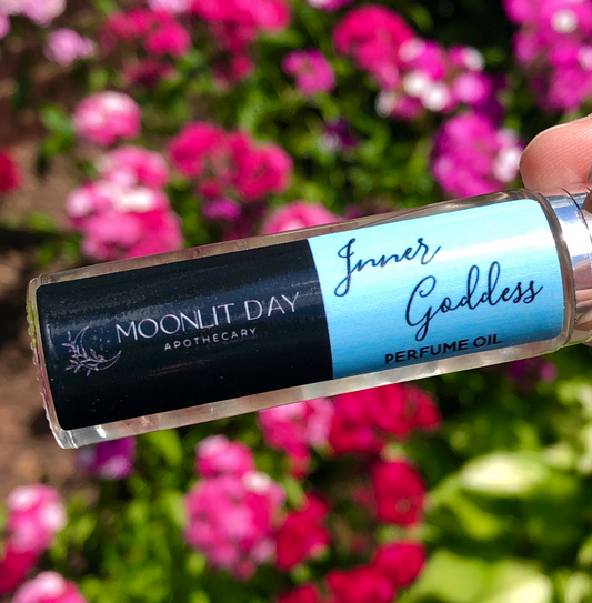 Inner Goddess Perfume Oil Organic Goddess Oil Neroli Freesia Violet Essential Oil Crystal Infused Confidence Wicca Witchcraft Aromatherapy