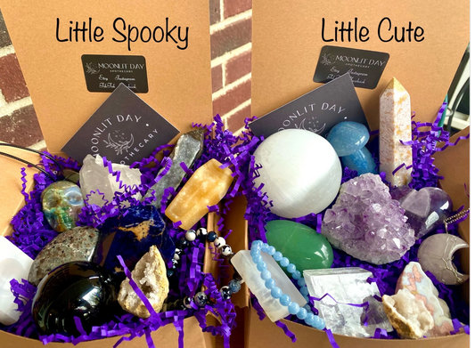 Deluxe Crystal Mystery Box Gift Box Crystal Carvings Palm Stones Towers Geodes Spheres Jewelry Free Gift Wrap Witchy Mystery Box