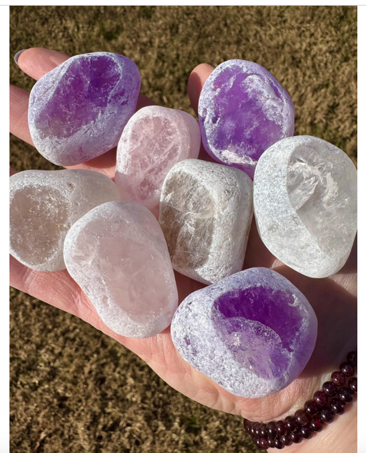 Ema Egg Seer Stone Rose Quartz Clear Quartz Smoky Quartz Amethyst Natural Stone Crystal Free Gift Wrap